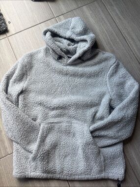 H&M Light Gray Sherpa Zip-Up Hoodie
